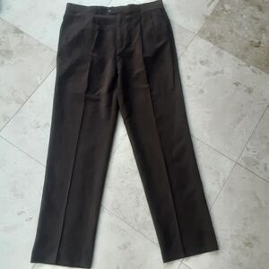 Vegan Suede Pleated Dress Pants By Bergamo New York, Dark Brown, 4 Pockets, NWOT